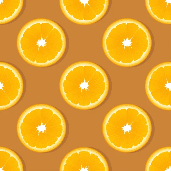 Orange slice fruit seamless pattern. Citrus vector background — Stock Vector