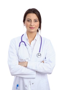 Steteskoplu kadın doktor.
