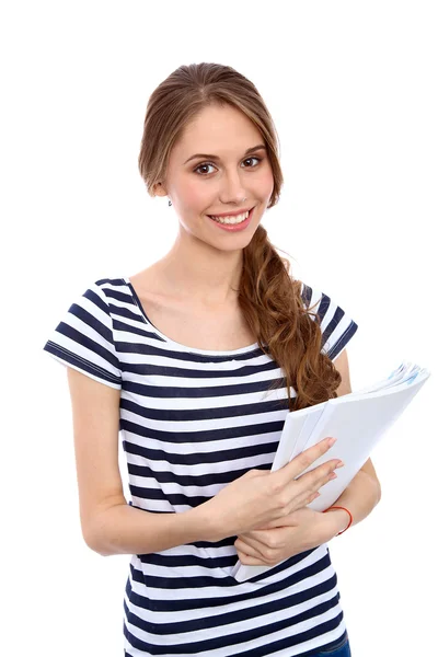 Estudiante chica alegre sonriendo — Foto de Stock