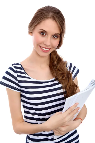 Estudiante chica alegre sonriendo — Foto de Stock