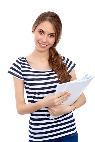 Estudante menina alegre sorrindo — Fotografia de Stock