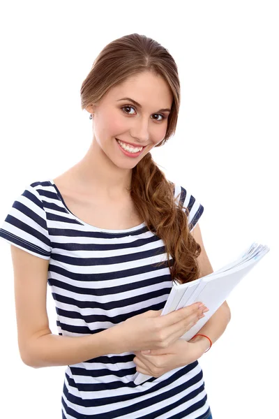 Estudiante chica alegre sonriendo — Foto de Stock