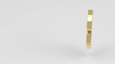 Para işareti dolar ile video döngüsü beyaz arka planda dönüyor