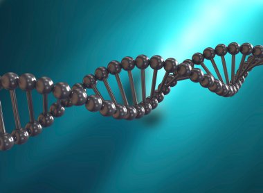 DNA dizilerinin 3 boyutlu çizimi. DNA ya da deoksiribonükleik asit, insanlarda ve hemen hemen diğer tüm organizmalarda kalıtsal bir maddedir.. 