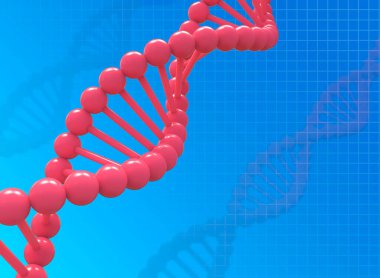 Hasarlı DNA dizilerinin 3 boyutlu çizimi. DNA, ya da deoksiribonükleik asit,