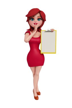 3D görüntüleme, 3D resim sessiz duruşu olan kız..