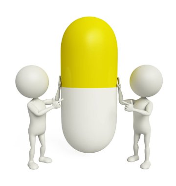 3 boyutlu, 3 boyutlu beyaz adam ve ilaç..