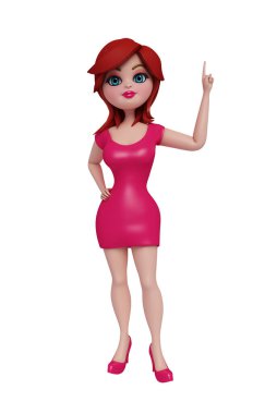 Noktalı kızın 3 boyutlu görüntüsü.