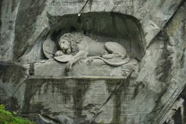Lucerne, Switzerland- may 20,2019: A view of Lion memorial in Switzerland