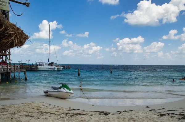 Cancun Meksyk Luty 2016 Panoramiczny Widok Morze Miasta Cancun — Zdjęcie stockowe