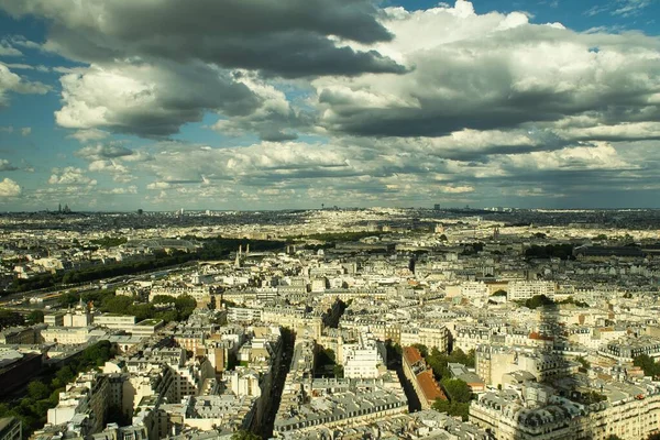 Panoramiczny Widok Lotu Ptaka Rozległe Miasto Paris Skyline Tym Sekwana — Zdjęcie stockowe