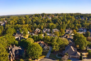 ABD 'nin banliyölerinde güzel bir alt bölümün havadan panoramik görüntüsü