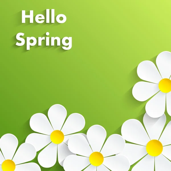 Schöne Frühlingsblumen grünen Hintergrund — Stockvektor