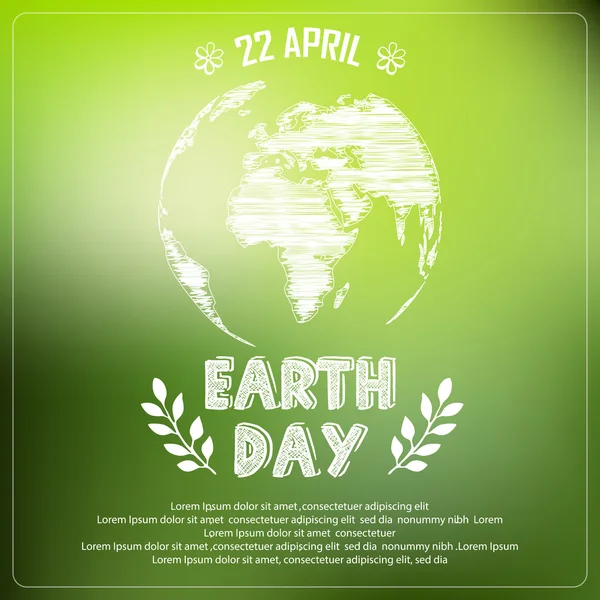 EARTH DAY of background a shape typography — Stock Vector