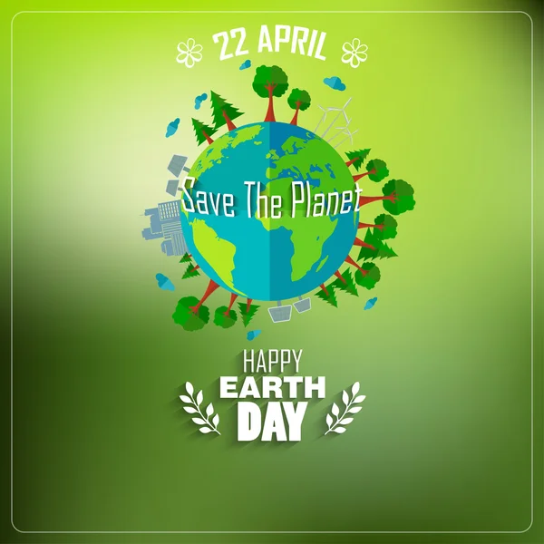 Dia da Terra fundo para símbolos ambientais na terra limpa —  Vetores de Stock