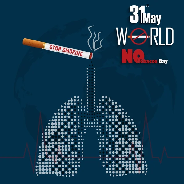 Smetti di fumare per il 31 maggio la Giornata Mondiale Senza Tabacco — Vettoriale Stock