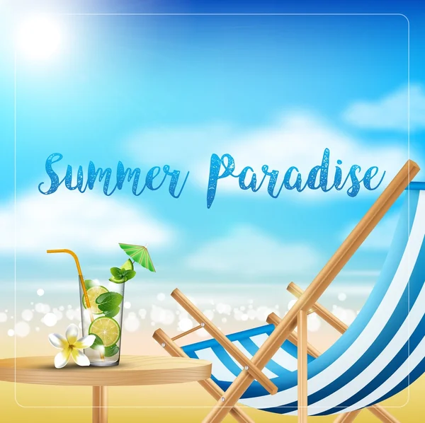 Plaj yaz tatile içecekler masaya