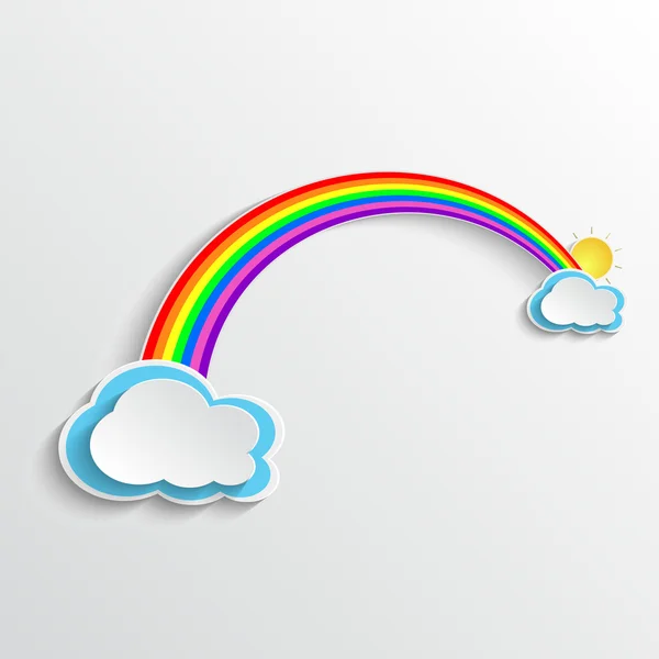 Arco-íris fundo com nuvens — Vetor de Stock
