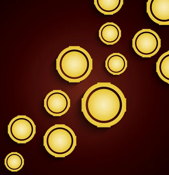 Set of golden 3d buttons — Stock Vector