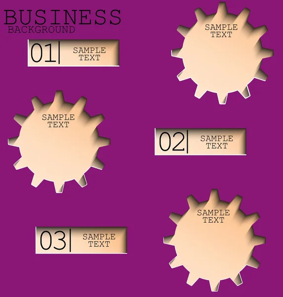 Business lila Hintergrund mit Zahnrädern und Beispieltext — Stockvektor