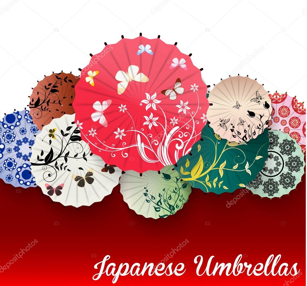 Japanese traditional umbrella Stock Vector Image by ©artnovi 110056332