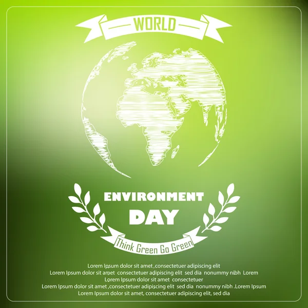 Día mundial del medio ambiente de la tipografía de forma — Archivo Imágenes Vectoriales
