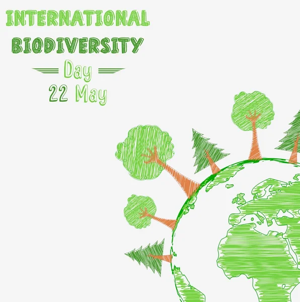 Mezinárodní den biodiverzity s obrazy tvarů — Stockový vektor