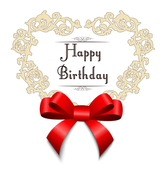 Mutlu doğum günü için kırmızı yay ile şablon gövde tasarımı