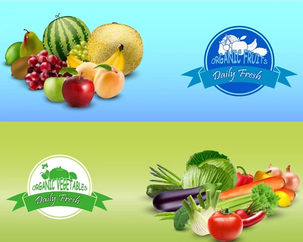 Frukt- grönsakskulturer (designmall) — Stock vektor
