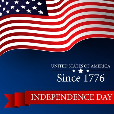 Mutlu Bağımsızlık günü bayrağı sallayarak ile 4 Temmuz