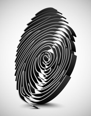 White fingerprint scanner. 3D illustration  clipart