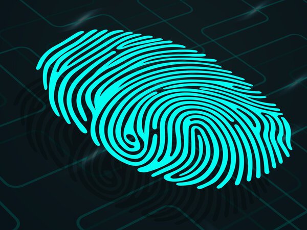 Fingerprint on abstract background 