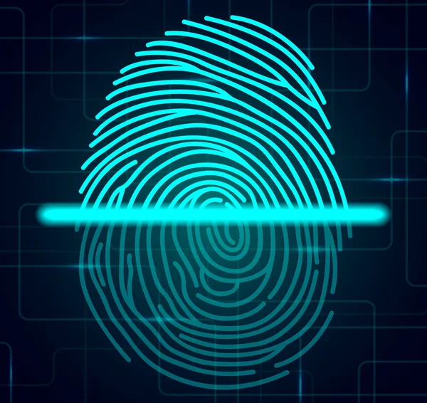 Fingerprint scanner illustration — Stock Vector