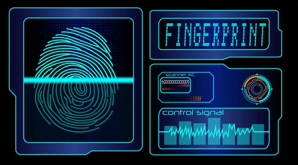 Scanning mänskliga fingerprint technology bakgrund — Stock vektor