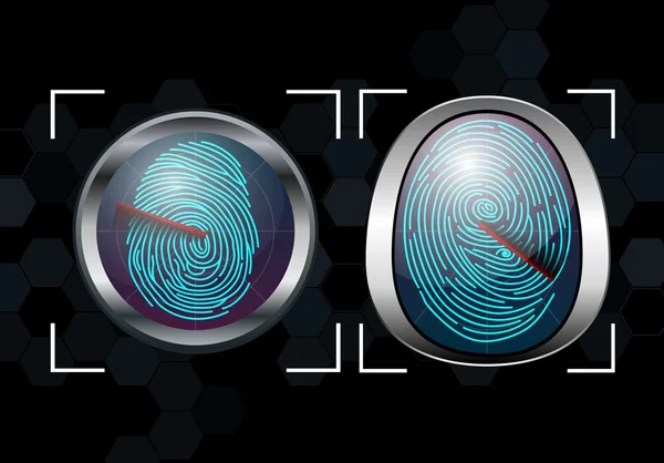 Grupa Fingerprint Scanning System identyfikacji — Wektor stockowy