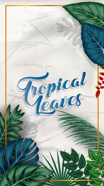 Ilustración Vectorial Patrón Exótico Con Fondo Hojas Tropicales — Vector de stock