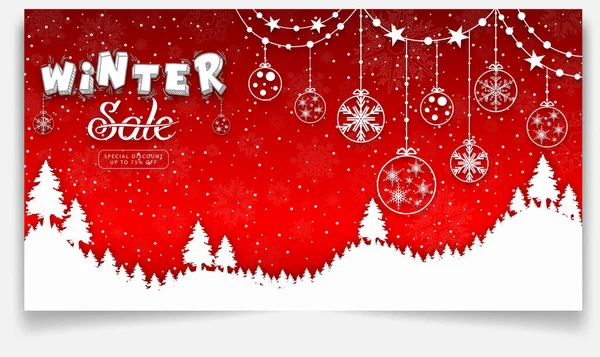 Vector Illustration Winter Sale Backbanner — 스톡 벡터