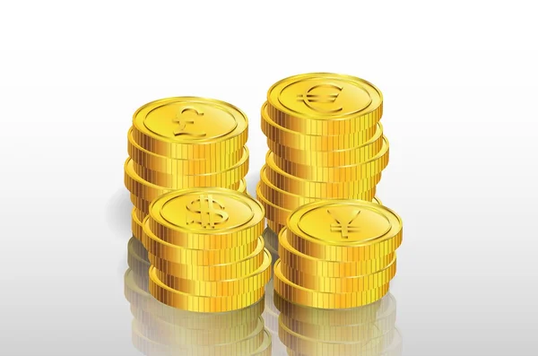 Zásobník zlatá mince — Stockový vektor