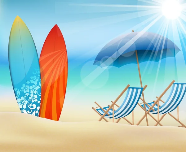 Verano en la playa — Vector de stock