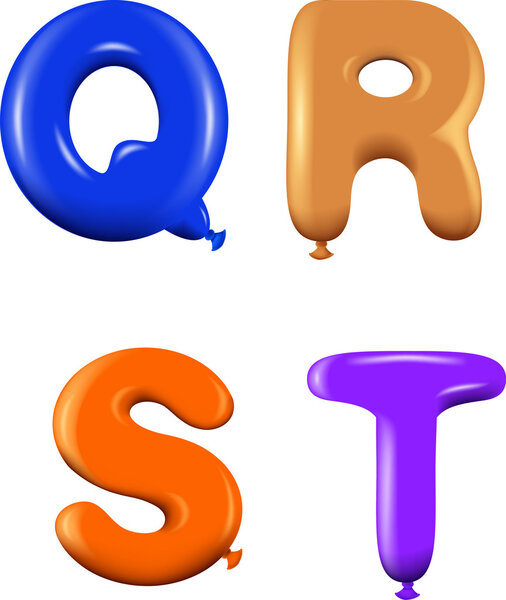 Alphabet letters QRST colors