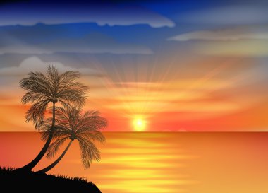 Sunset Beach arka plan üzerinde