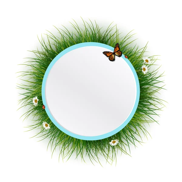 Natuurlijke frame met gras — Stockvector