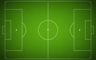 Futbol sahası veya futbol alanı Üstten Görünüm