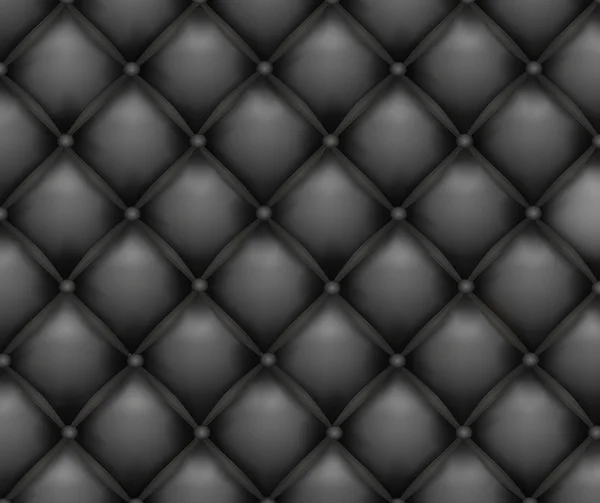 Textura cuero tapicería sofá. Fondo negro — Vector de stock