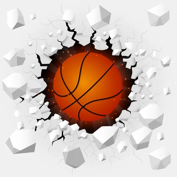 Баскетбол і з пошкодженням стін — стоковий вектор