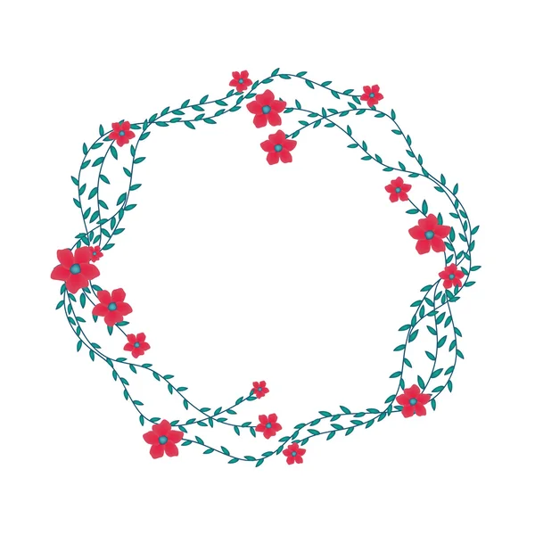 Das florale Konzept des Kreisrahmens — Stockvektor