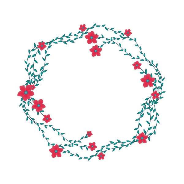 원 프레임의 꽃 개념 — 스톡 벡터