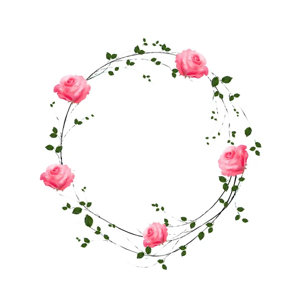 El concepto floral de marco de círculo — Vector de stock