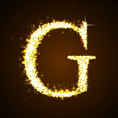 Alfabe G altın Parıltılı yıldız