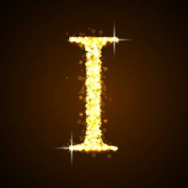 Alfabe ben pırıltılı altın yıldız